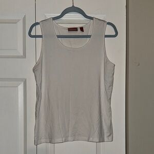Nordstrom White Tan Tank Top Sleeveless Style